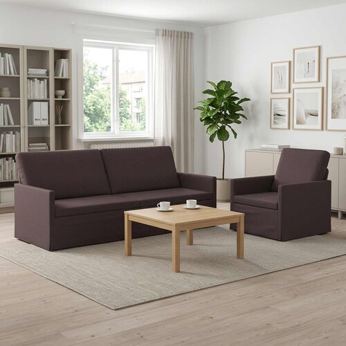  Set sofe 2 pcs Tamno smeđa Tkanina Cijene