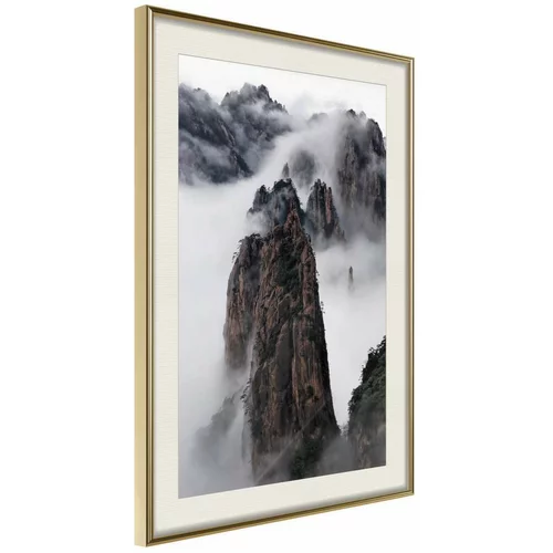 Poster - Clouds Pierced by Mountain Peaks 20x30