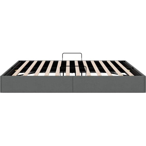  Krevet s od storage s madracem Tamno siva 193 x 203 cm tkanina Slike