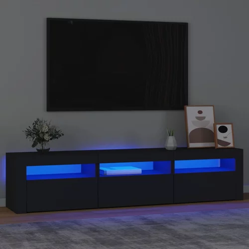 TV ormarić s LED svjetlima crni 180 x 35 x 40 cm