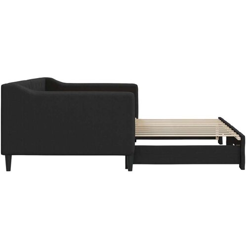 vidaXL Izvlečna dnevna postelja črna 90x190 cm blago Cene