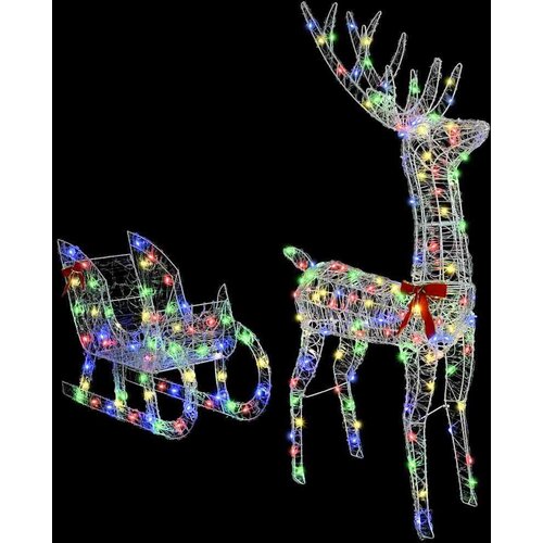  Reindeer vuče saonice &amp;scaron;areni 120 cm 55 cm Akril Slike