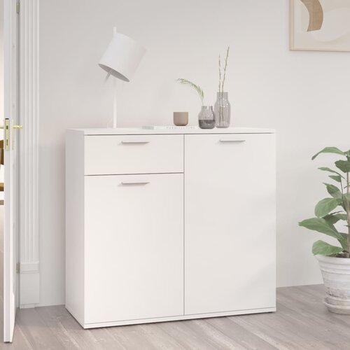 VidaXL Komoda visoki sjaj bijela 80 x 36 x 75 cm od iverice Slike