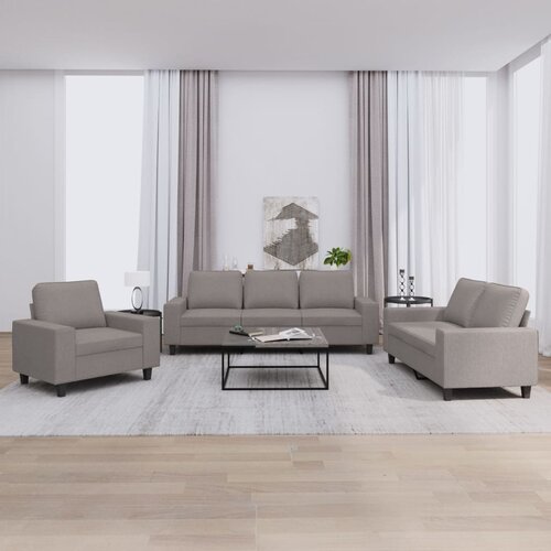  3-dijelni set sofa smeđesivi od tkanine Cene