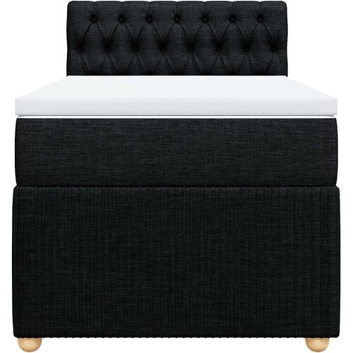  Krevet s oprugama i madracem crni 100 x 200 cm od tkanine Slike