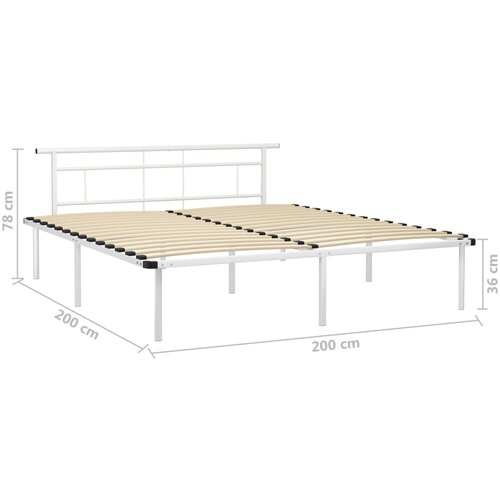  Okvir za krevet bijeli metalni 200 x 200 cm Slike