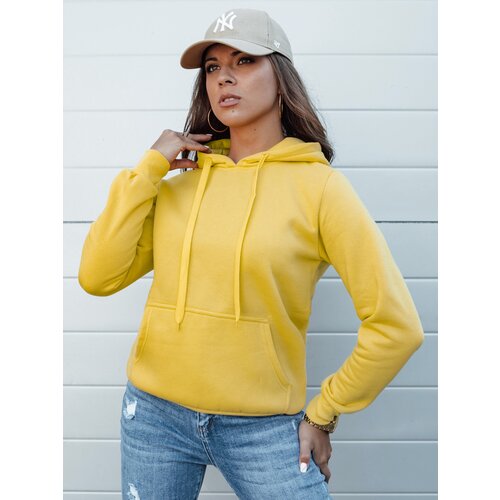 DStreet Bluza damska BASIC z kapturem ż&amp;oacute;łta Slike