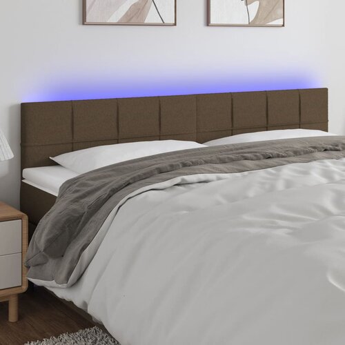  LED uzglavlje smeđesivo 180x5x78/88 cm od tkanine Cijene