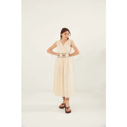 Laluvia Front Embroidered Lined Dress