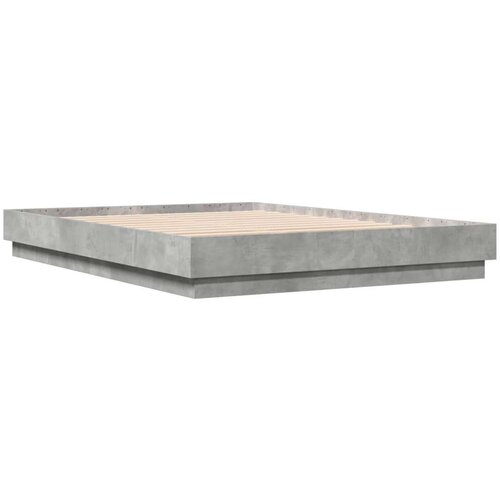  Okvir kreveta s LED svjetlima siva boja betona 150 x 200 cm Slike