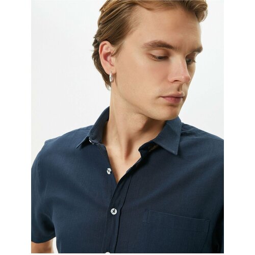 Koton Short Sleeve Shirt Slim Fit Classic Collar Buttoned Pocket Detailed Cene