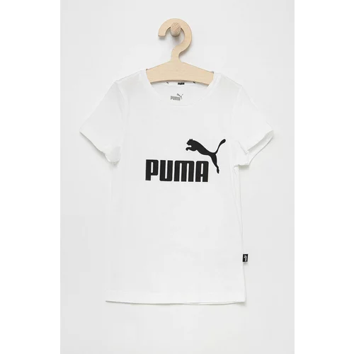 Puma Otroški bombažen t-shirt bela barva