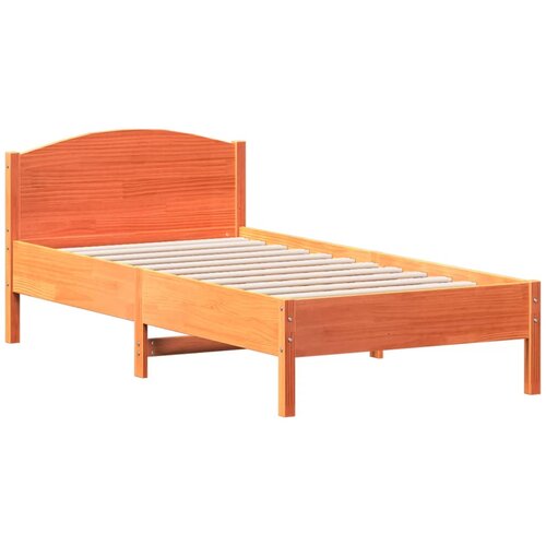 VidaXL Okvir kreveta s uzglavljem vo&amp;scaron;tano smeđi 75x190 cm od borovine Slike