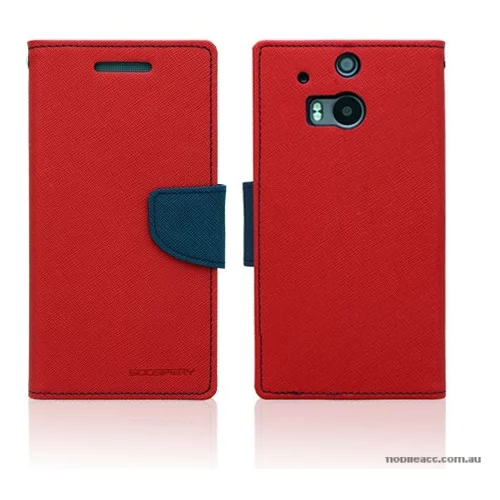  Preklopni ovitek / etui / zaščita Mercury Fancy Diary Case za HTC One M8 - rdeči & modri