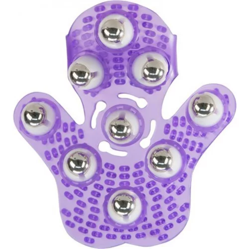 PowerBullet masažna rokavica Rolling Balls, vijolična