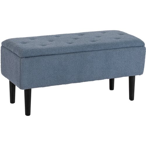 HOMCOM sedežna klop poliester, kavčuk les 95D x 38&Scaron; x 45V cm Moder, (5000242520) Cene
