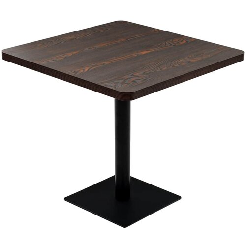 vidaXL Bistro miza iz mediapana in jekla 80x80x75 cm temna jesenovina Cene