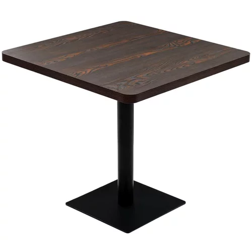 vidaXL Kvadratni stol za bistro od MDF-a i čelika 80x80x75 cm tamni pepeljasti