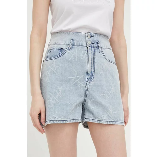 Armani_Exchange Traper kratke hlače za žene, s uzorkom, visoki struk