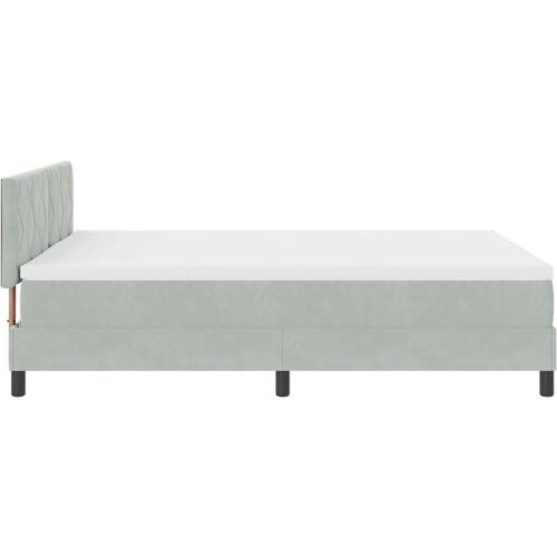 VidaXL Box Spring Postelja z Blazino Svetlo Siva 140x200 cm Žamet Slike