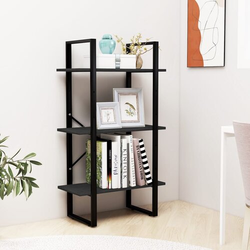 VidaXL Regal črn 60x30x105 cm trdna borovina Slike