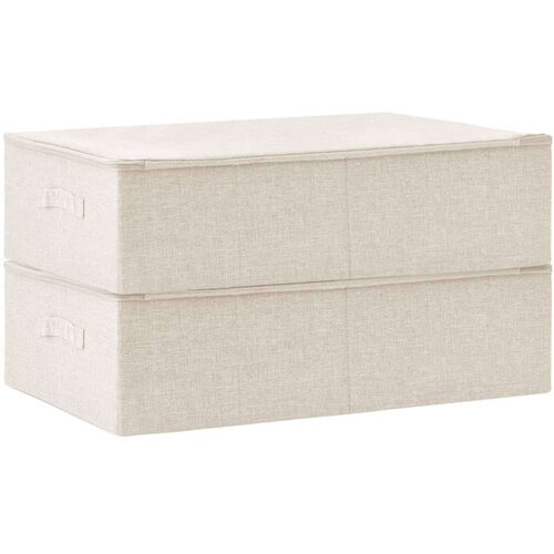 VidaXL Kutije za pohranu 2 kom od tkanine 70 x 40 x 18 cm krem Slike