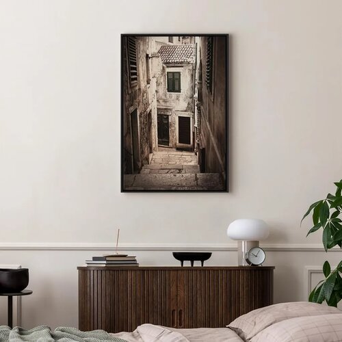  Slika - Retro Alley (1 Part) Vertical 40x60 U crnom drvenom okviru Cijene