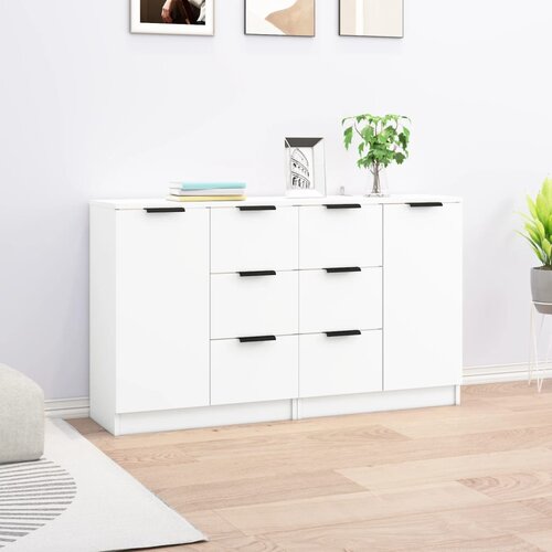  Komode 2 kom bijele 60 x 30 x 70 cm od konstruiranog drva Cijene