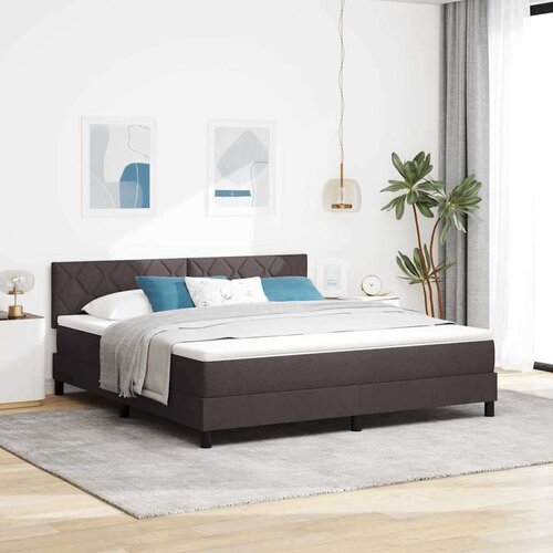 Box Postelja z vzmetnico z vzmetnico Temno rjava 180 x 200 cm blago, (5000128637) Cene