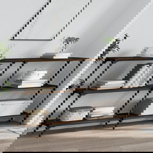 VidaXL Konzolni stol boja smeđeg hrasta 150x29x75 cm konstruirano drvo Slike