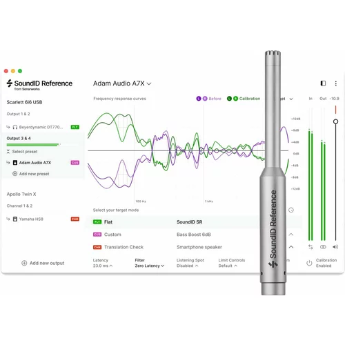 Sonarworks soundid reference for speakers & headphones with measurement microphone merilni mikrofon