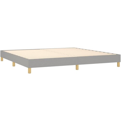  Krevet s oprugama i madracem svjetlosivi 200 x 200cm od tkanine Slike