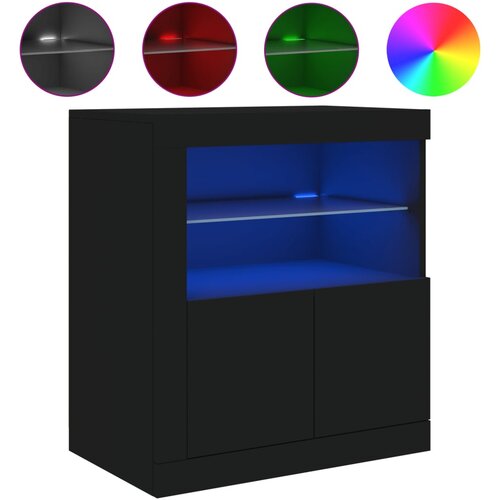 Maison Chic Komoda - Predalnik z LED lučkami črna 60,5x37x67 cm, (21716819) Slike