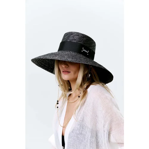 LE SH KA headwear Šešir Black Straw Veil boja: crna, BLackStrawVeil