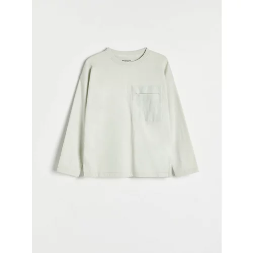 Reserved - Predimenzionirana majica dugih rukava s džepom - light grey
