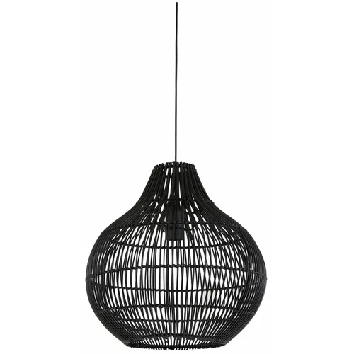 Light & Living Crna stropna svjetiljka sa sjenilom od ratana ø 40 cm Pacino -