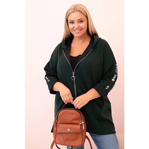 Kesi Włoski Women&amp;#039;s butter-colored sweatshirt with decorative sleeves black Slike
