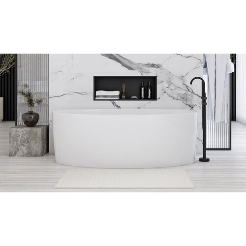 Rea bathroom shelf 30x60 black matt Slike
