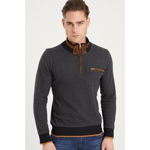 Dewberry 1039 MEN'S SWEATSHIRT-PATTERNED ANTHRACITE Cijene