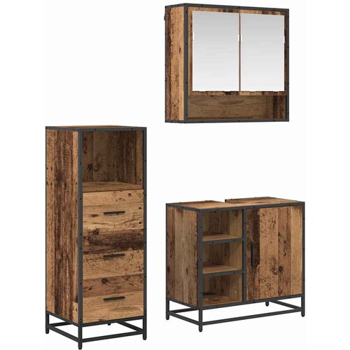 vidaXL set namještaja za kupaonicu 3 pcs staro drvo 65 x 33 x 60 cm Cene
