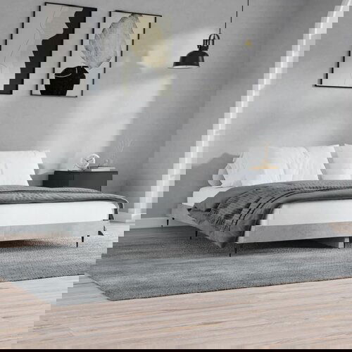 vidaXL Okvir kreveta boja betona 200x200 cm od konstruiranog drva Cijene