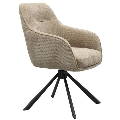 Unique Furniture Smeđe-siva podstavljena blagovaonska stolica s naslonima za ruke Avola &amp;ndash; Slike