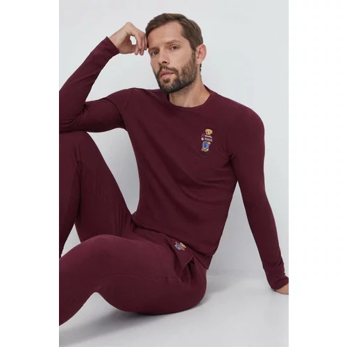 Polo Ralph Lauren Pidžama za muškarce, boja: bordo, bez uzorka