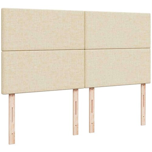 VidaXL Otomanski krevet s madracem i LED krem 160x200cm tkanine Slike