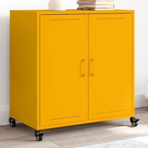 vidaXL Komoda gorčično rumena 68,5x39x72 cm hladno valjano jeklo Cene