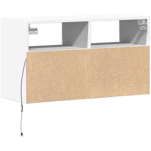  Zidni TV ormarić s LED svjetlima bijeli 80 x 31 x 45 cm Slike