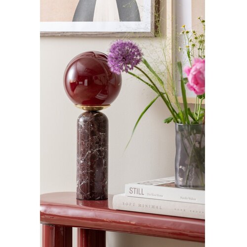 Leitmotiv Bordo rdeča marmorna namizna svetilka (vi&amp;scaron;ina 38 cm) Lazio Sphere &amp;ndash; Slike