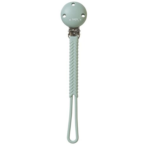 Saro Baby Braided Silicone Pacifier Holder kopča za dudu Hunter Mint 1 kom Slike
