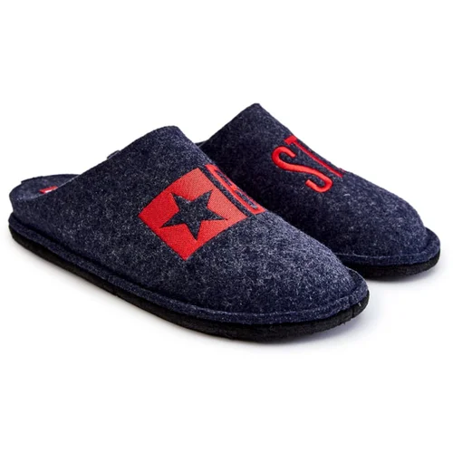 Big Star Classic Men's Slippers KK176002 Navy blue