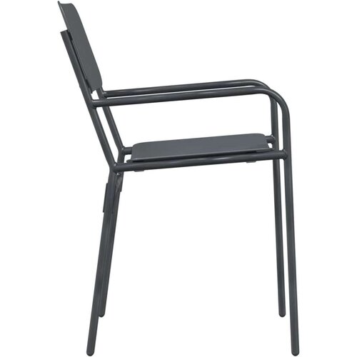  Vrtne stolice 2 pcs Antracit 51 x 55 x 81 cm Čelik Slike